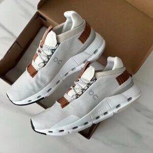 On Cloud Cloudnova Running Shoes White Pearl Brown